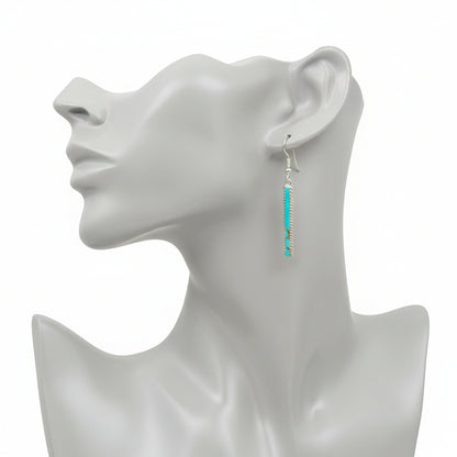 Allen Barney - Turquoise Copper Composite & Sterling Silver - Hook Earrings - Handmade Native American
