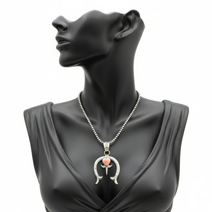 El Billah - Naja Pendant - Pink Conch Shell &  Sterling Silver - Handmade Native American