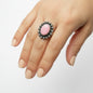 Adjustable Ring - Queen Pink Conch Cabochon and Sterling Silver– Handmade Native American