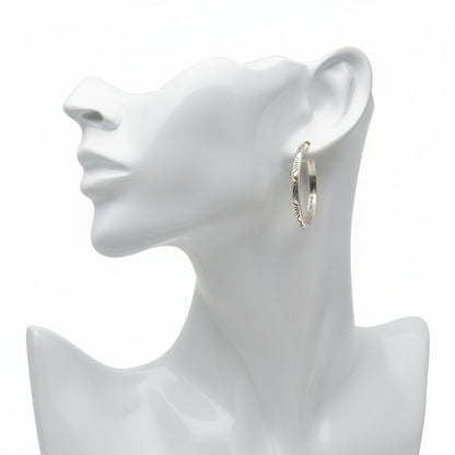 Sterling Silver Stamped Stud Hoop Earrings – Artisan Jewelry