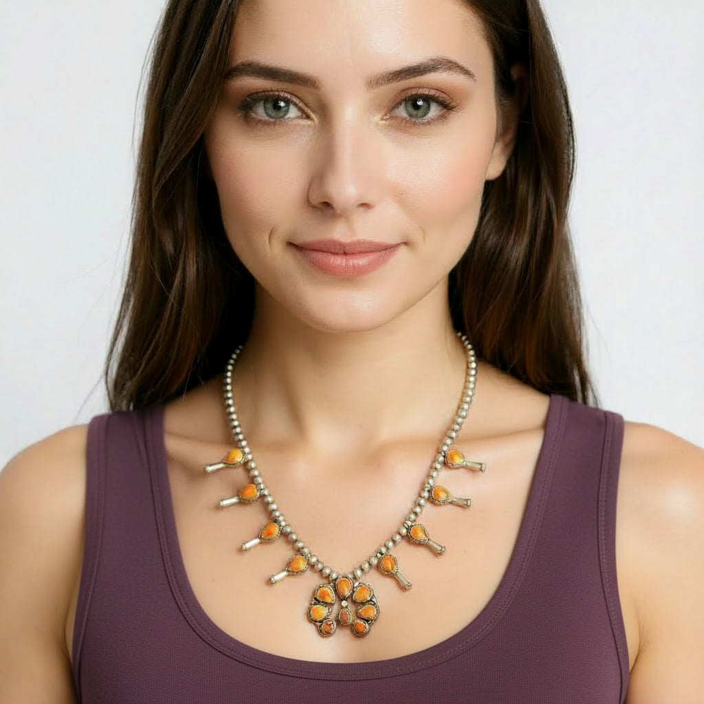 Shirley Henry – Mini Squash Blossom Set – Spiny Oyster – Handmade Native American