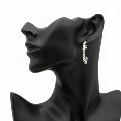 Sterling Silver Woven Stud Hoop Earrings – Artisan Jewelry