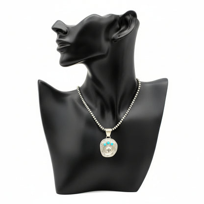 Bobby Platero | Cowboy Hat Pendant & Earrings SET | Sterling Silver & Turquoise | Handmade Native American