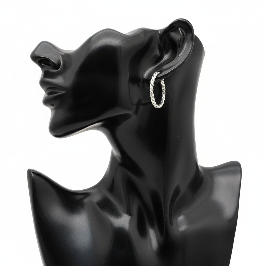 Sterling Silver Woven Stud Hoop Earrings – Artisan Jewelry