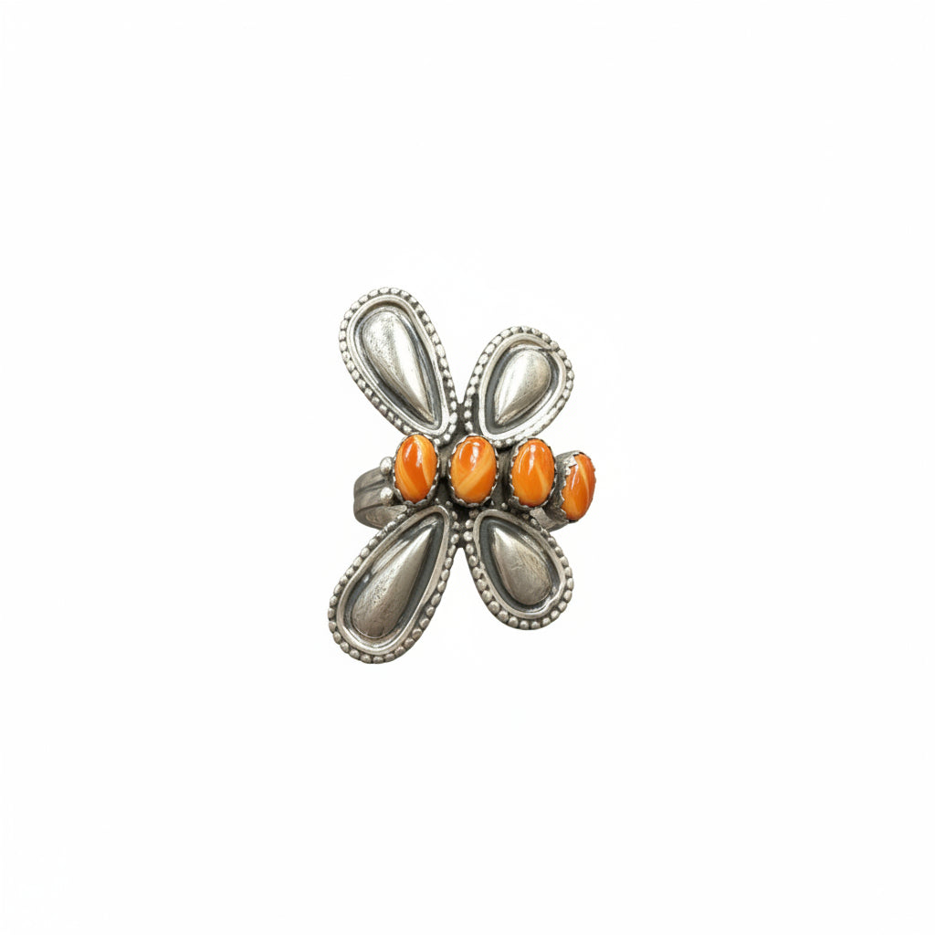 Dragonfly Adjustable Ring - Sterling Silver, Turquoise or Spiny Oyster