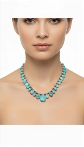 Susan Deal - Multi Bead Necklace – Genuine Turquoise & Coral  - Handmade Native American