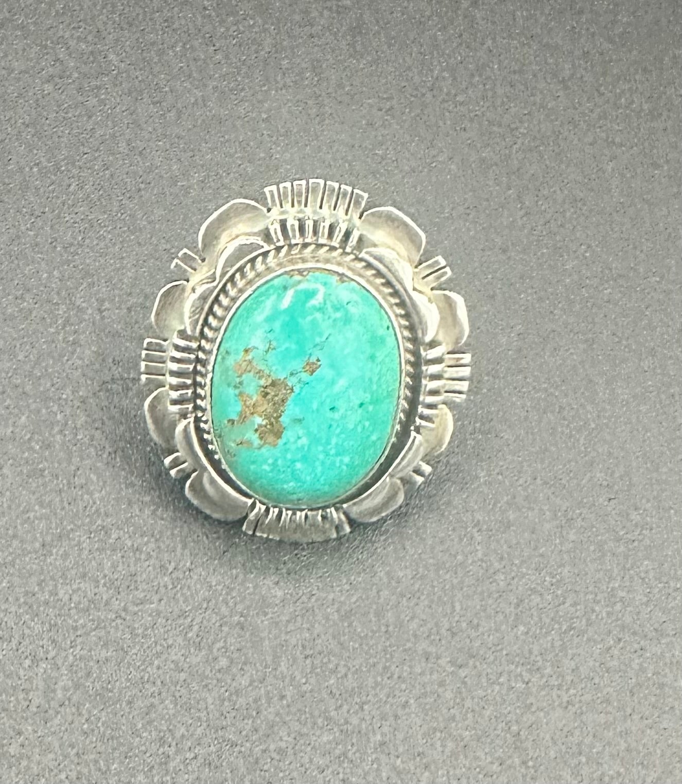 Handcrafted Navajo Turquoise Sterling Silver Statement Ring