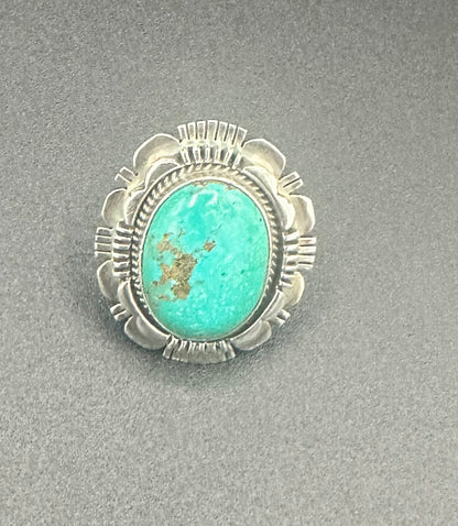 Handcrafted Navajo Turquoise Sterling Silver Statement Ring