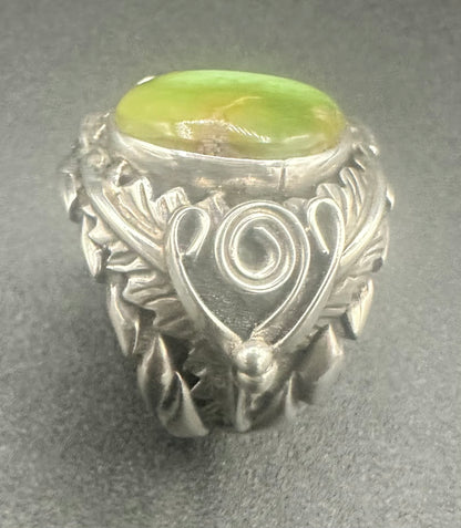 Handcrafted Navajo Palomino Turquoise Sterling Silver Statement Ring