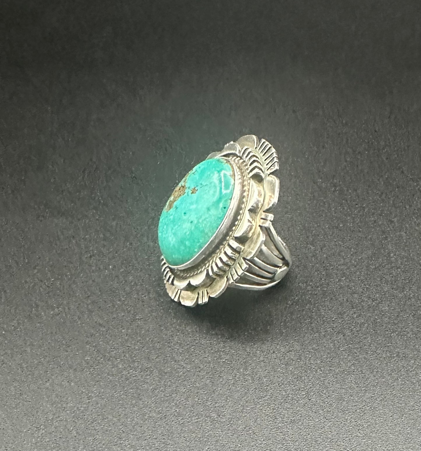Handcrafted Navajo Turquoise Sterling Silver Statement Ring