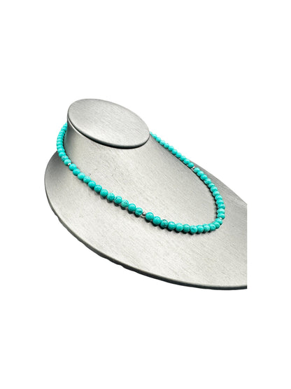 6MM Kingman Teal Turquoise Pearl Necklace -  Hand Strung Artisan Collection