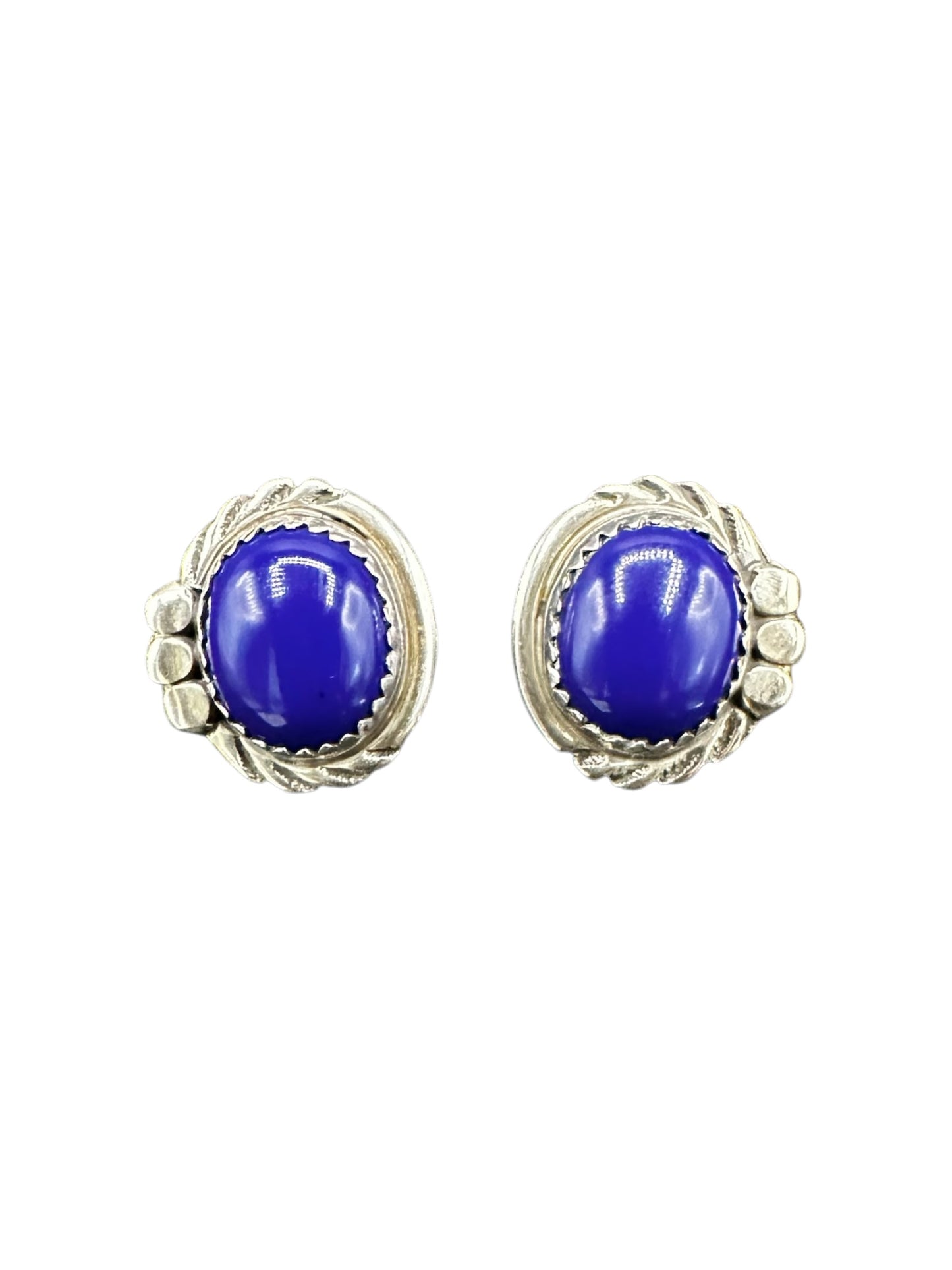 Small Everyday Cabochon Stud Earrings - Sterling Silver & Genuine Gemstones - Artisan Collection