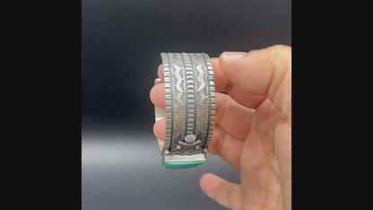 Men's Kingman Turquoise and Sterling Silver Cuff - Handcrafted Native American