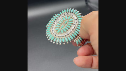 Women's Sleeping Beauty Turquoise and Sterling Silver Cuff - Handcrafted Native American