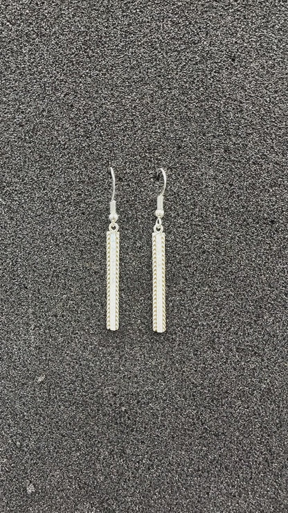 Allen Barney - White Fire Opal & Sterling Silver - Hook Earrings - Handmade Native American