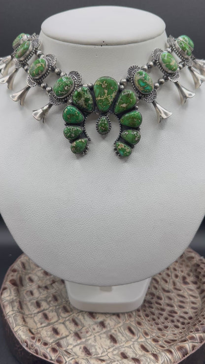 Squash Blossom - Sonoran Turquoise and Sterling Silver – Kee Johnson - Handcrafted Native American