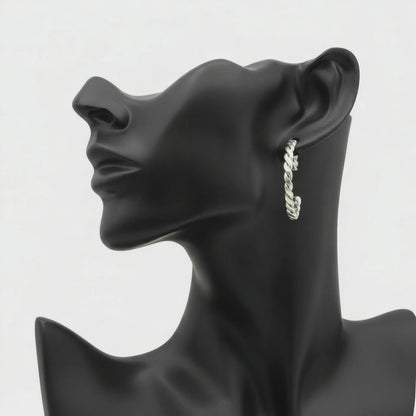 Sterling Silver Woven Stud Hoop Earrings – Artisan Jewelry