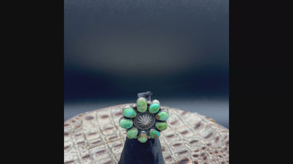 Pat Yazzie - Cluster Sonoran Turquoise - Cuff Ring - Handmade Native American