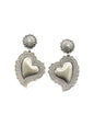 Leander Tahe - Larger Heart Concho Earrings - Sterling Silver  - Native American