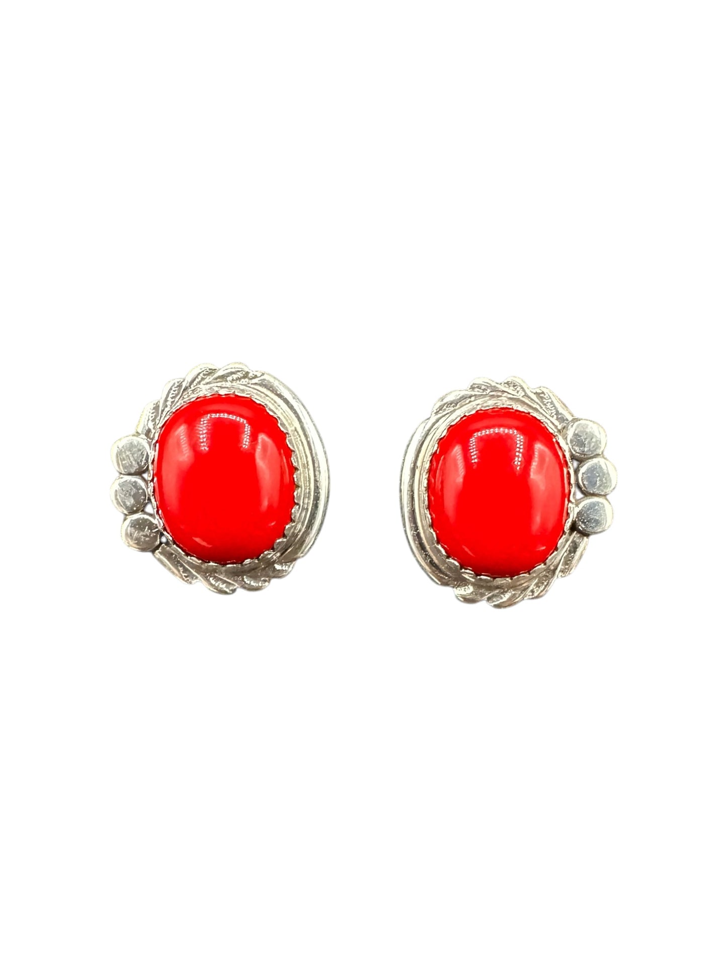 Small Everyday Cabochon Stud Earrings - Sterling Silver & Genuine Gemstones - Artisan Collection
