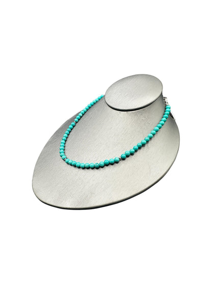 6MM Kingman Teal Turquoise Pearl Necklace -  Hand Strung Artisan Collection