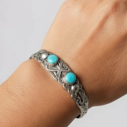 Y. James - Multi Stone Cuff Bracelet - Handcrafted Native American