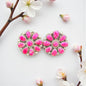 Cluster - Pink Opal and Sterling Silver - Stud Earrings - DLW  - Handcrafted Native American