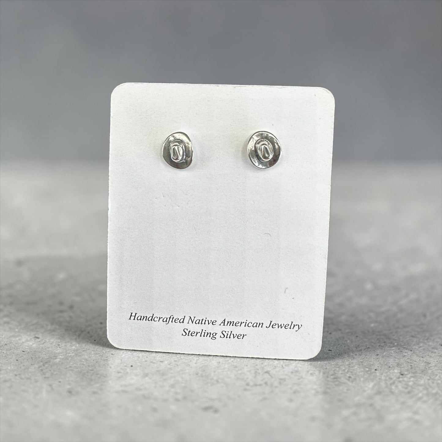 Mini Cowboy Hat Earrings - Sterling Silver - Ready Made