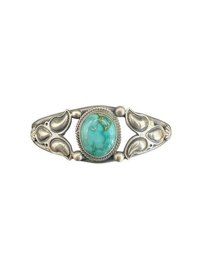 Sonoran Turquoise and Sterling Silver Women's Cuff - Handmade Anglo American