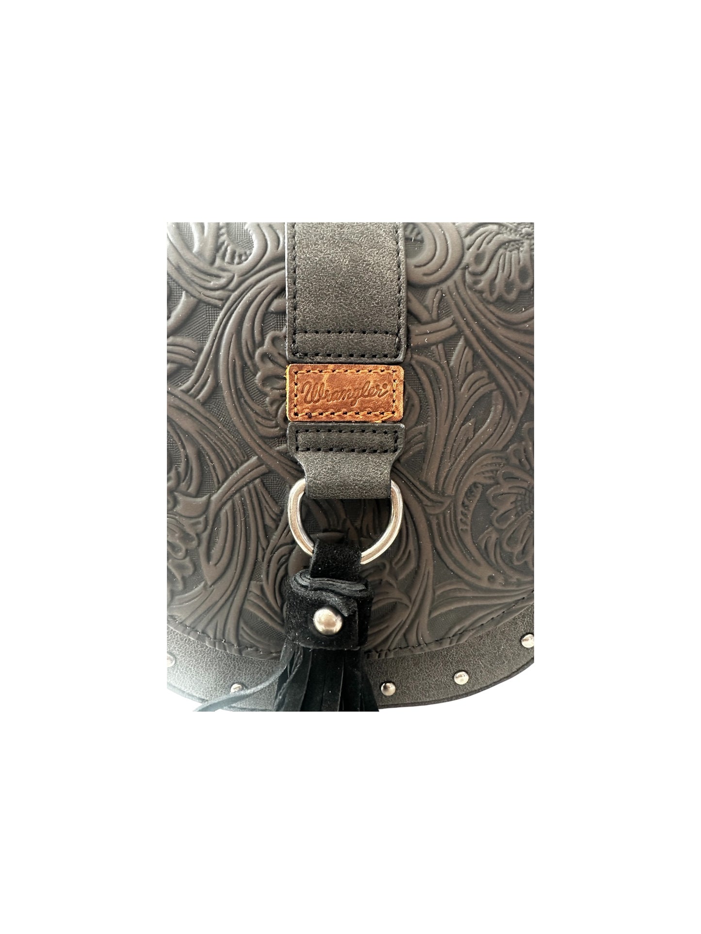 Montana West - Wrangler Women's Tooled Saddle Crossbody Handbag/Purse