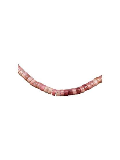 Genuine Jasper Pink Quartz Heishi Necklace –  Resembles Pink Conch Shell - Ready Made