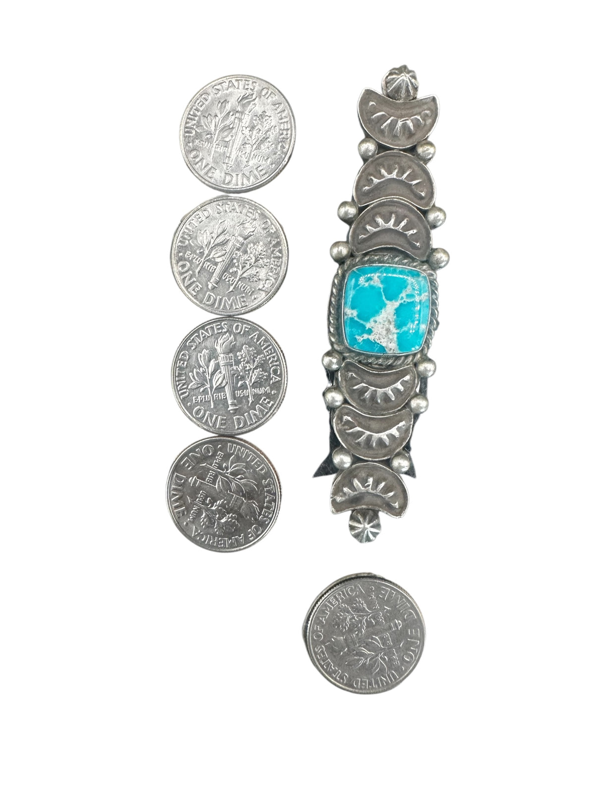 Leroy James - Medium Adjustable Crawler Ring - Sterling Silver & Kingman Turquoise - Handmade Native American